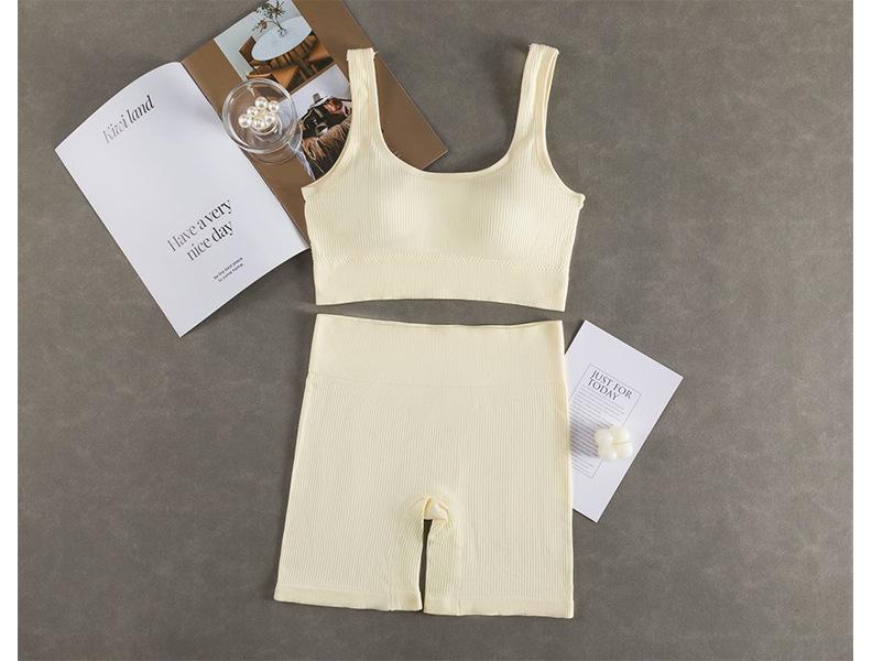 New Seamless Plus Size Underwear Set: One-Piece Vest & Triangle Briefs with Chest Pad.