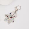 Keychain Pendant Sparkling Rhinestones Inlaid Snowflake Design Key Holder with Lobster Clasp Backpacks Car Accessory