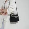 Metal clip button small square bag light luxury texture shoulder bag