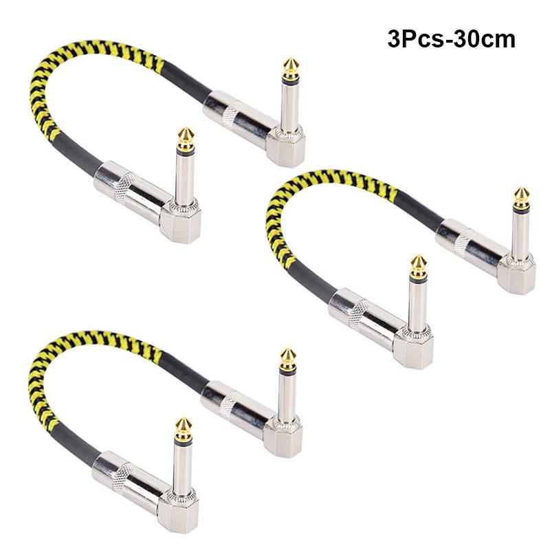 1/3Pcs Guitar Effect Pedal Patch Cable 6.35Mm Cord Low Noise Shielded Audio Cable Electric Guitar Color Braided Cable 15/30Cm
