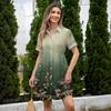 Casual Loose Fit Shirt Dress for Women Button Front Short Sleeve Collared Dress Lightweight Comfortable Summer Dress