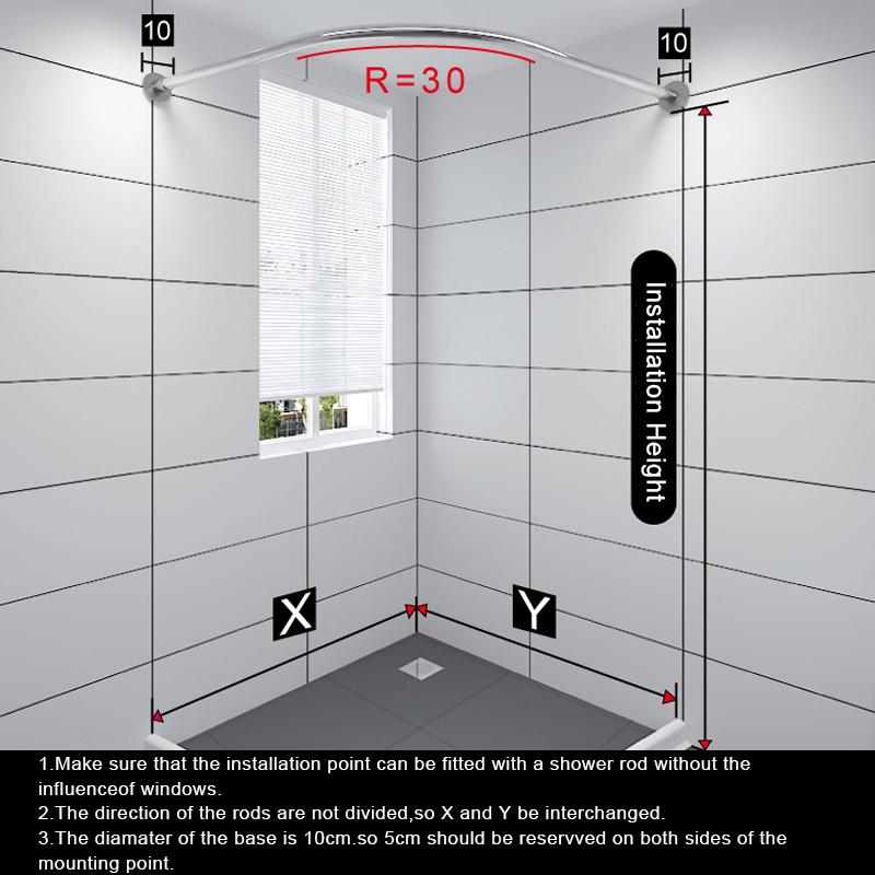 WEYREK Adjustable Tension Shower Curtain Rod - 43 To 78 Inches, No Drill With Rings (Black) - View #5