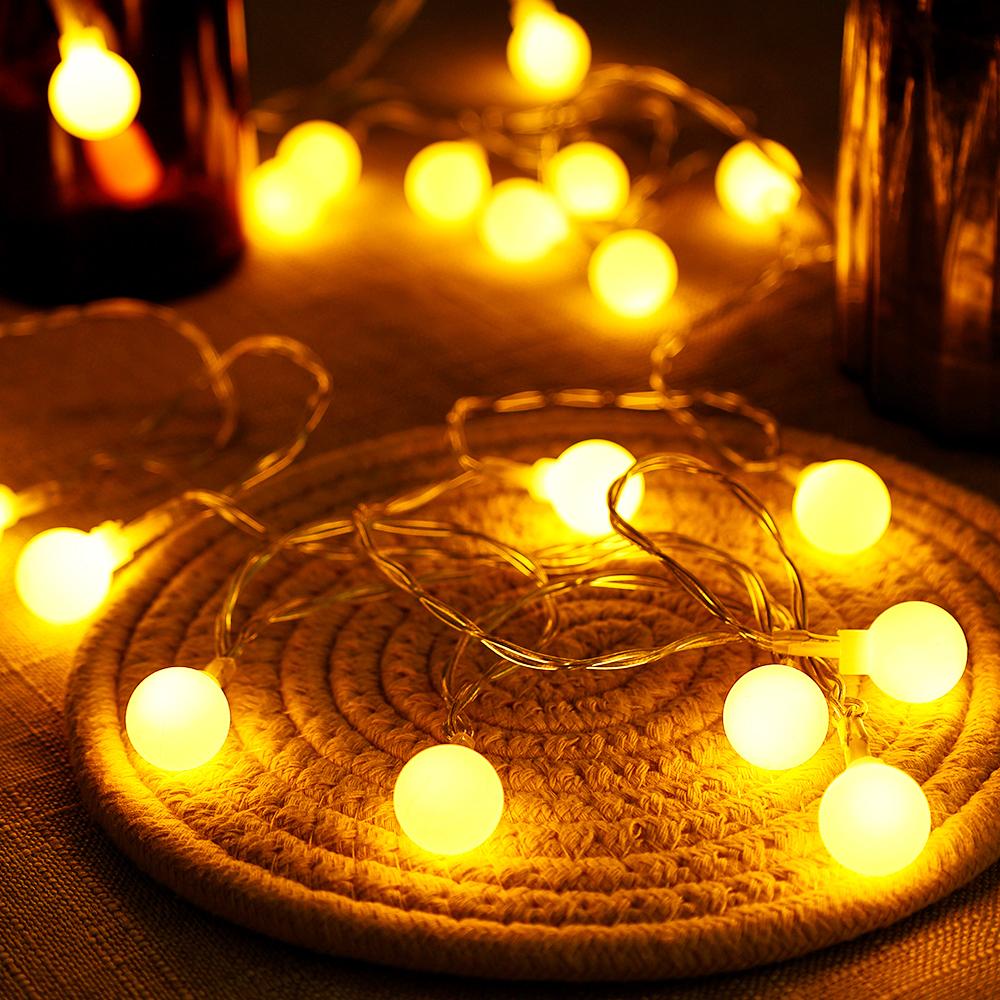 LED Light String Fairy Bubble Ball Light Festive Light Garland EU/US Plug Indoor Christmas Wedding Outdoor Garden Decoration