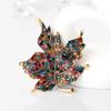 Vintage Alloy Leaf Pin With Electroplating For Ladies Gift Accessory
