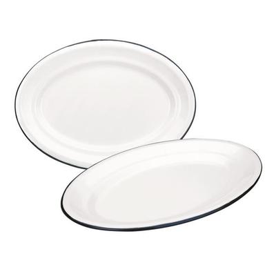 Oval Dish - Ibili - 903935 - Enamelled Steel - 35x24 Cm - White