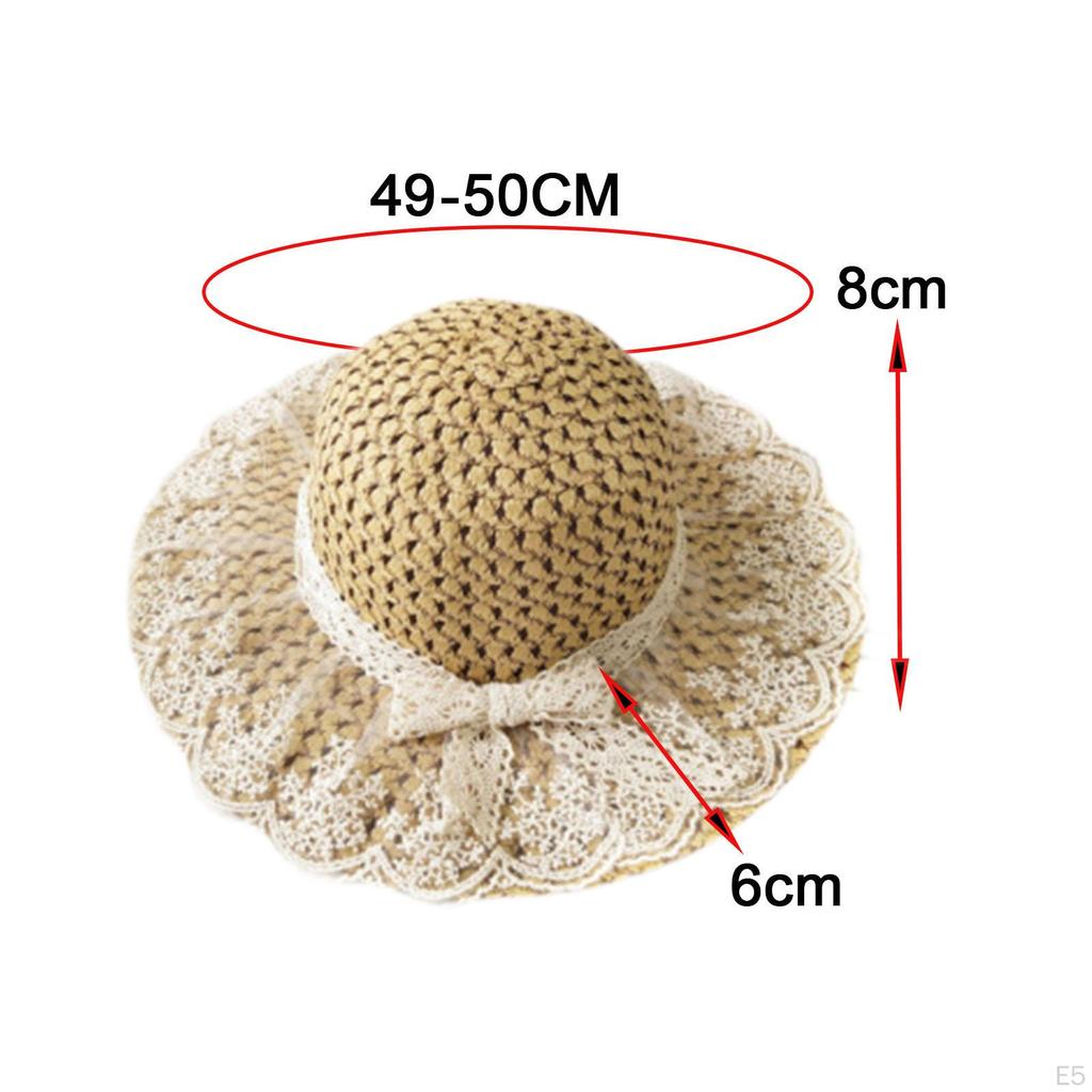 Straw Hats Bohemian Lace Brim Hat for Outdoor Gatherings