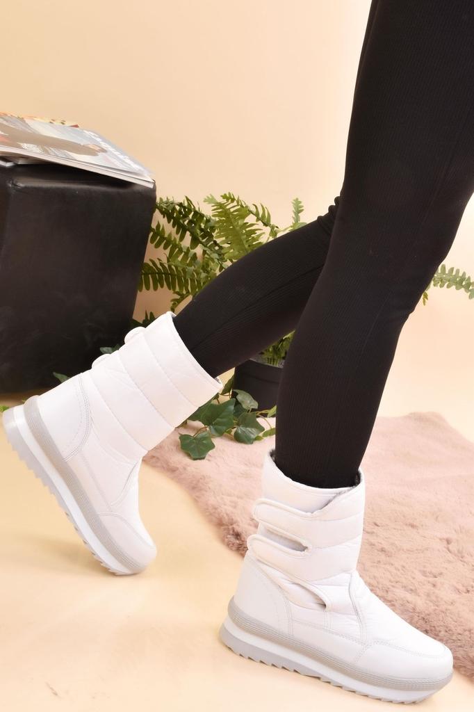 Women Modern Stylish Fashion Boots Unisex Snow Boots Thermal Fur Lined Velcro Non-Slip Sole Boots