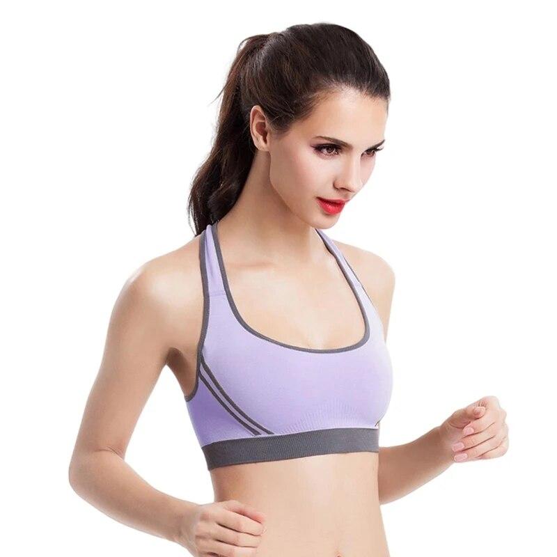 

Женский спортивный бюстгальтер с мягкой подкладкой на спине, спортивный бюстгальтер без косточек, пуш-ап, бюстгальтер для йоги со съемными чашками, бюстгальтер для фитнеса и бега L