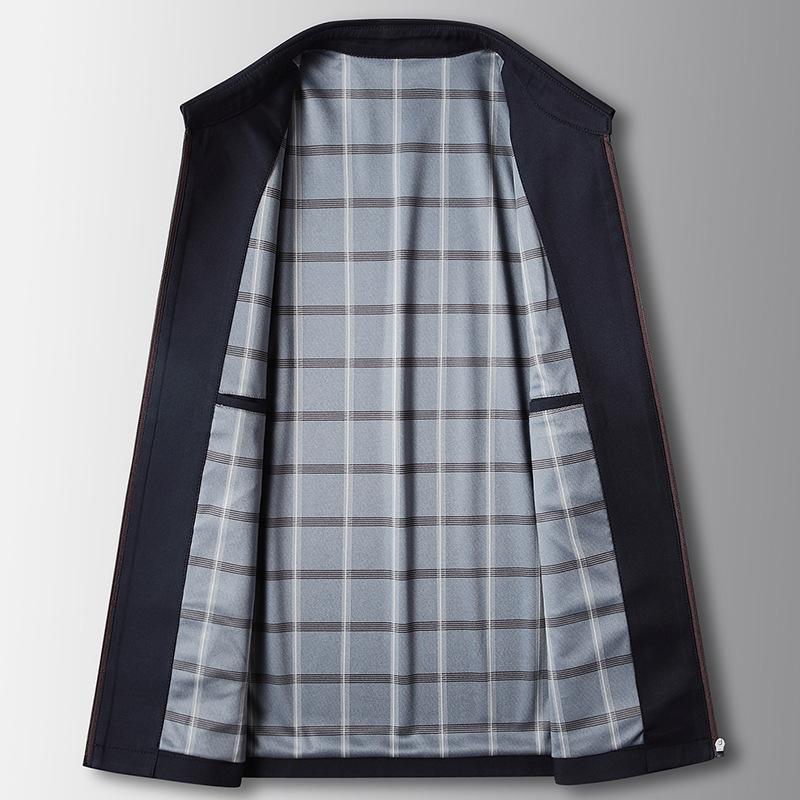 Spring and Autumn Lapel Mulberry Silk Administrative Jacket Middle-aged and Young Business Civil Servant Casual Jacket