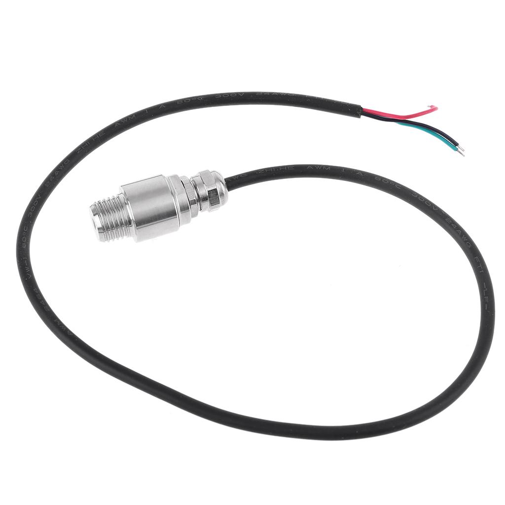 1/4" Pressure Transducer Sensor Stainless Steel Pressure Sensor Pressure Transducer Sender Sensor with Cable for Water