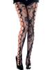 Fancy Tights Black Fishnet and Openwork Net Style and Flowers Mh50021 Blk