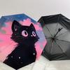 1pc Magical Night Cat Illustration Umbrella with Plastic Handle,Suitable for All Seasons Home Travel Outdoor UmbrellaDD123