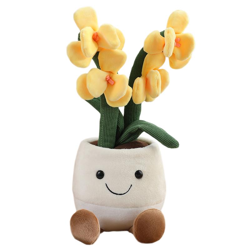 Flowers Green Plant Plush Toy Stuffed Potted Flower Dandelion Lily Iris Tulip Anthurium Orchid Strawberry Home Decor Gift