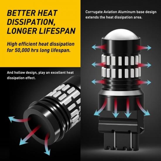 2X 3157R Red LED Brake Stop Signal Tail Light Bulbs For Ford F-150 F-250 F-350 A