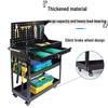 Robust Three-Tier Tool Cart with Drawers and Mobile Parts Dolly for Workshop Storage