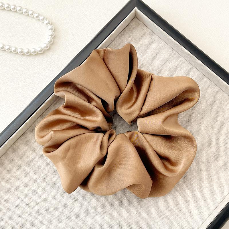 Korean Satin Scrunchie: French Retro Solid Color 15CM Classic Imitation Silk Hair Accessory