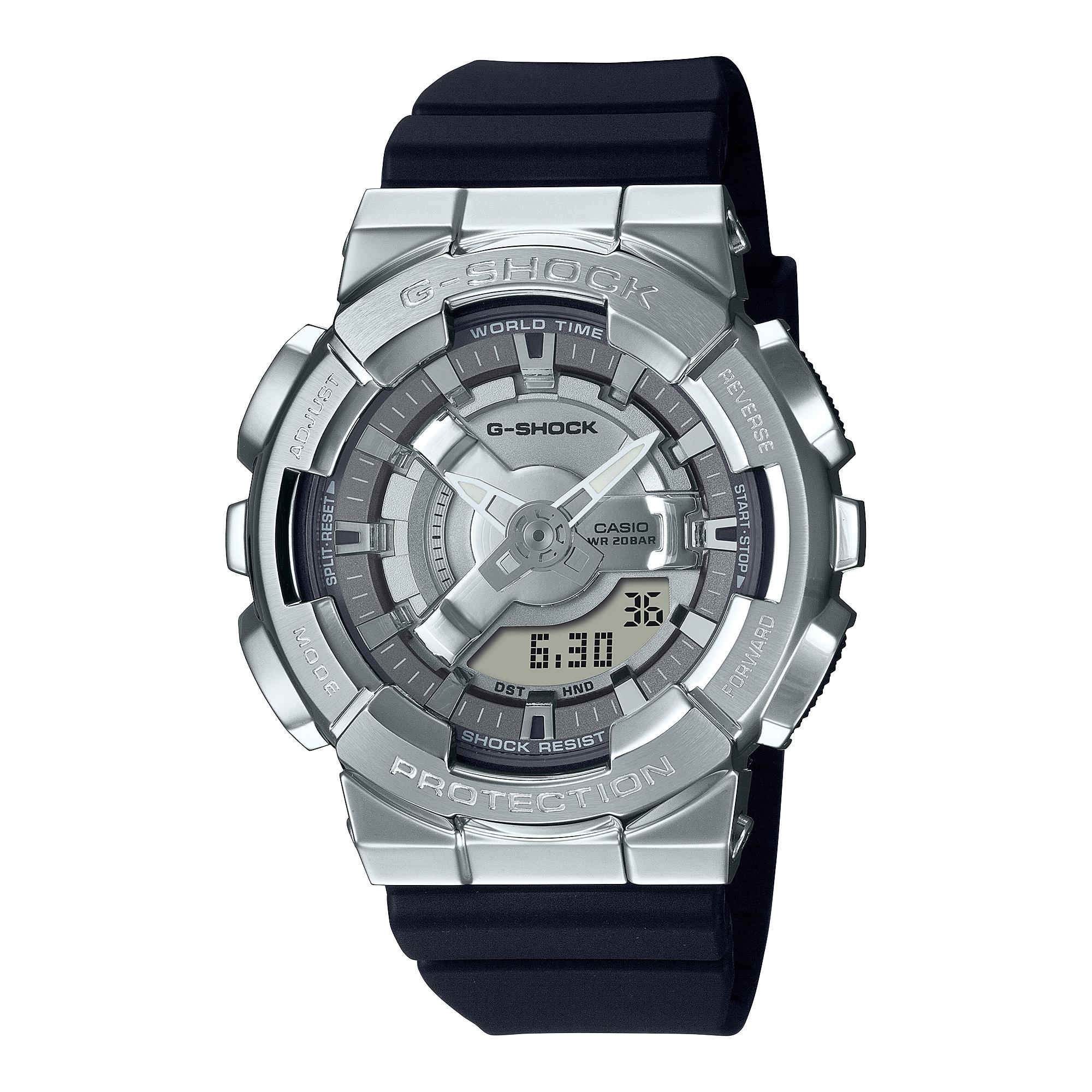 

Casio G-SHOCK Men s Stainless Steel 200M Water Resistant Analog Shock Resistant Quartz Watch GM-S110-1A чёрный