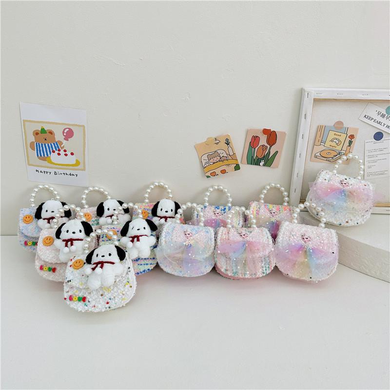 Cute Princess Cartoon Purse Lovely Girls Handbag With Sequins And Chain Strap