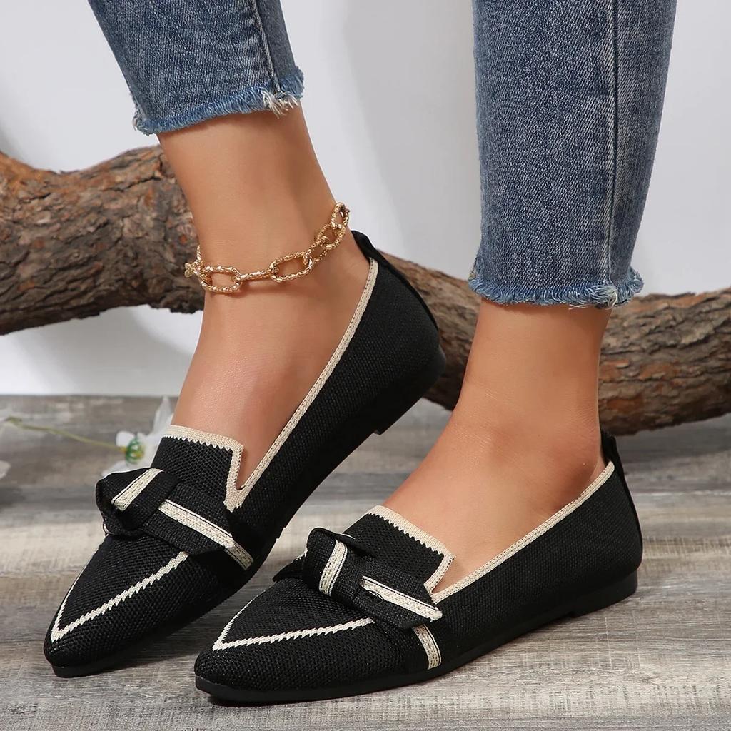 Fashion Women Flats Breathable Comfortable Fashion Solid Color Flat Shoes Size36 43 Casual Pointed Toe Loafers Women Zapatos De Mujer