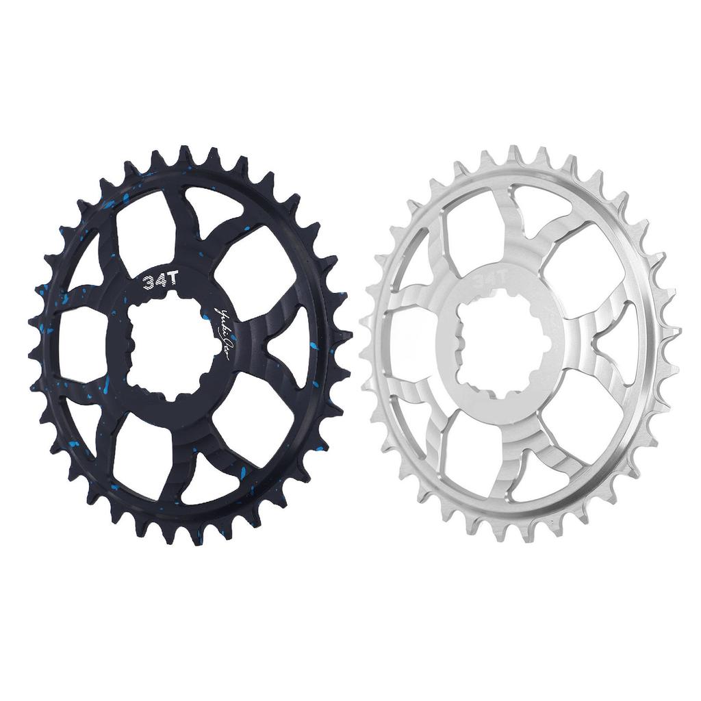 34T Bike Chainring 7075 Aluminum Alloy Positive Negative Tooth Round Chainwheel for GXP Road Bikes