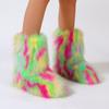 Fashion Female Winter Warm Plush Platform Shoes Furry Faux Fur Bottes Luxury Boots New Fashion Fox Fur Boots Women Fluffy Fur Snow Boots