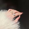 Zircon Square Watch Chain Ring Open Ring Adjustable Simple Jewelry Japanese Ring Couple Ring