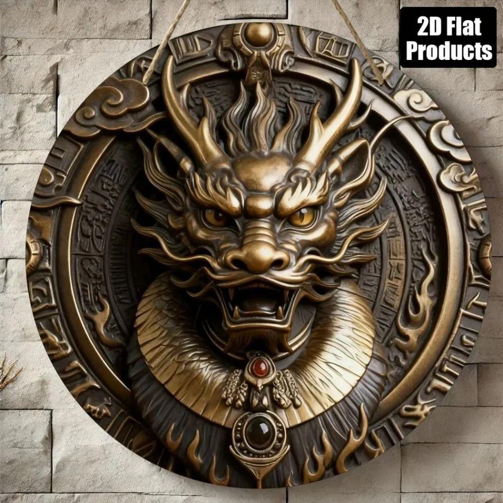 Round Metal Poster, Retro Embossed Viking Shields, Home & Garage Decor