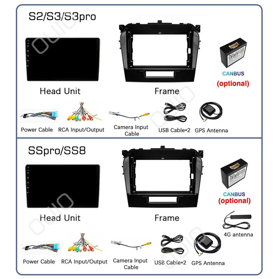 4G Android 13 Radio For Suzuki Vitara 2017 2018 2019 2020 Car stereo Multimedia Player Carplay Auto GPS navigation