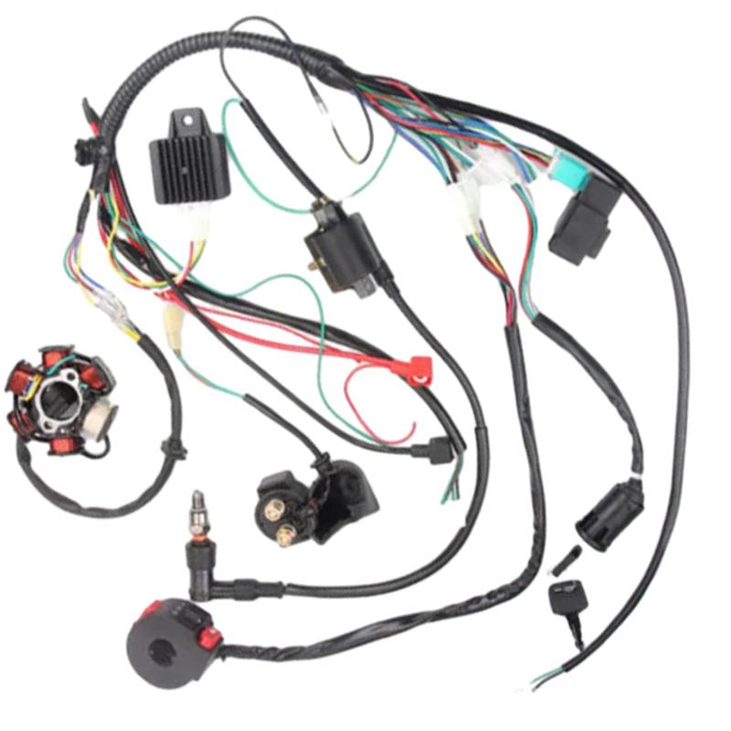 Complete Electrics Wiring Harness Loom CDI Coil for 50cc 70cc 90cc 110cc 125cc Motorcycle ATV Quad Pit Bike Buggy Go Kart
