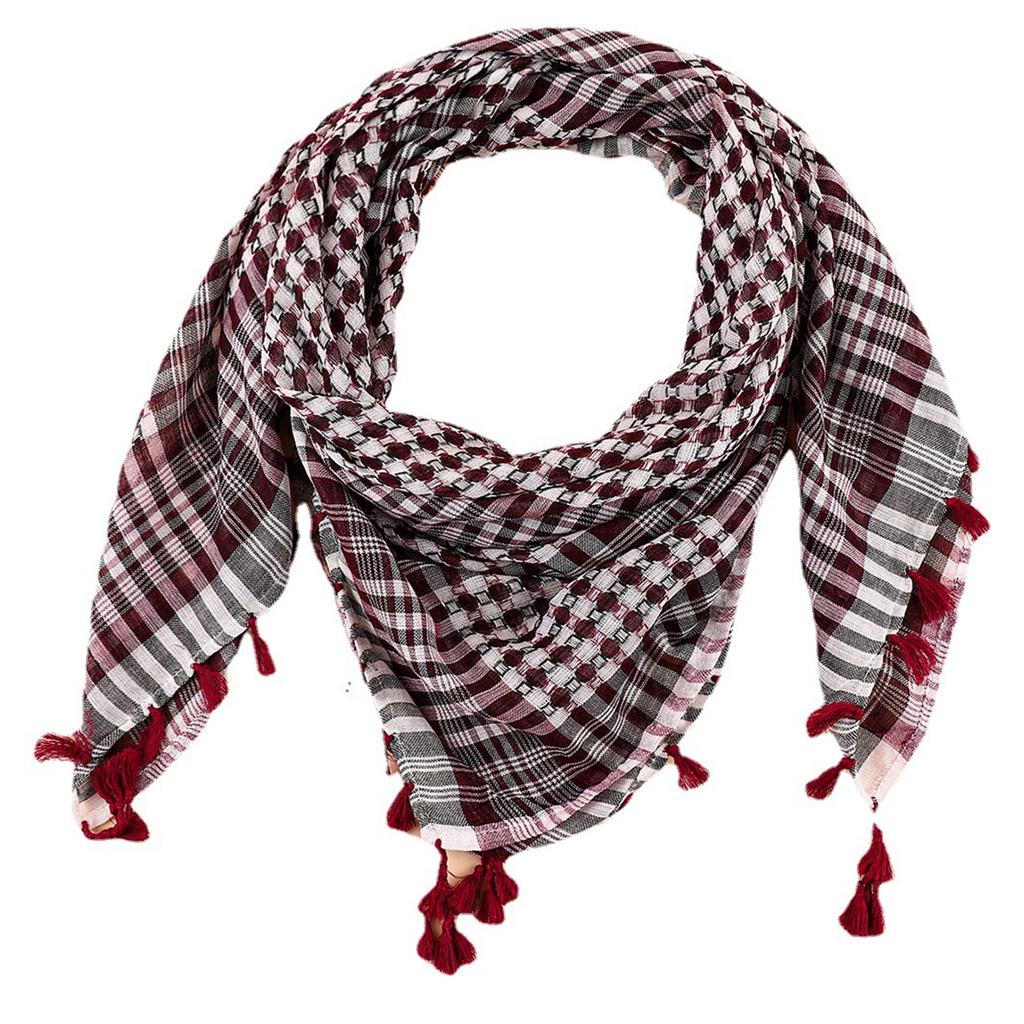 Multiuse Arafat Hijab Scarf Jacquard Shawl Scarf Adult Desert Arab Shemagh Headscarf Arabian Dubai Saudi Head Covering