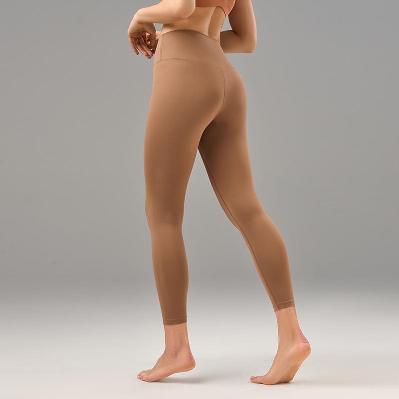 Yogahosen Sommer Neue High Waist Hip Sports Tights Hochelastische nackte Bauch Fitnesshose