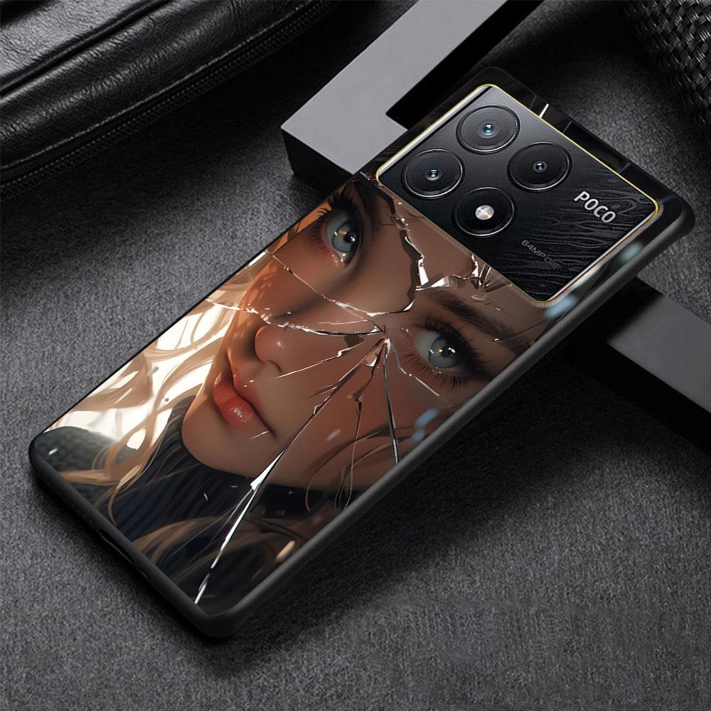 Beauty Crush Girl Case for Xiaomi Poco M3 X3 NFC X5 M5s M4 Pro 5G F3 Black Silicone Soft Phone Cover Coque