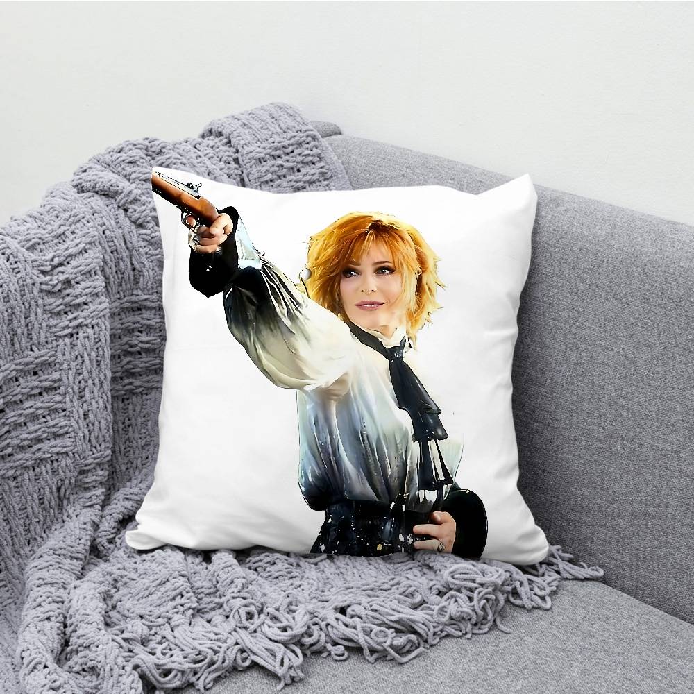 M-Mylene F-Farmer Nevermore Kissenbezug Für Sofa Dekor Auto Büro Zimmer Druck Kissenbezug Dekorationen und Schutz