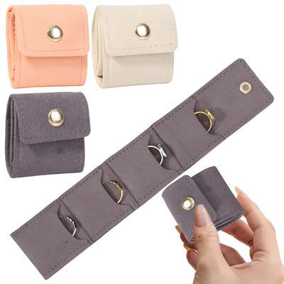 Jewelry Storage Organizer Bag with Buckle Multifunctional Travel Jewelry Pouch for Rings Earrings Necklaces Gifts for Girl Women