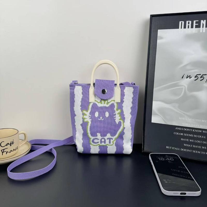 New knitted mobile phone bag, high-end handbag, women's messenger bag, adjustable versatile, convenient and large-capacity bag