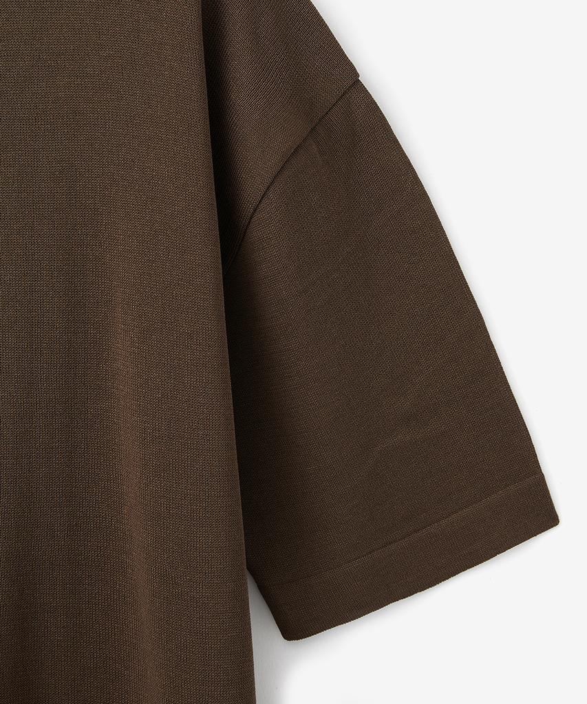 BLOND9 Cool Essential Round Neck Short Sleeve Knit_Brown