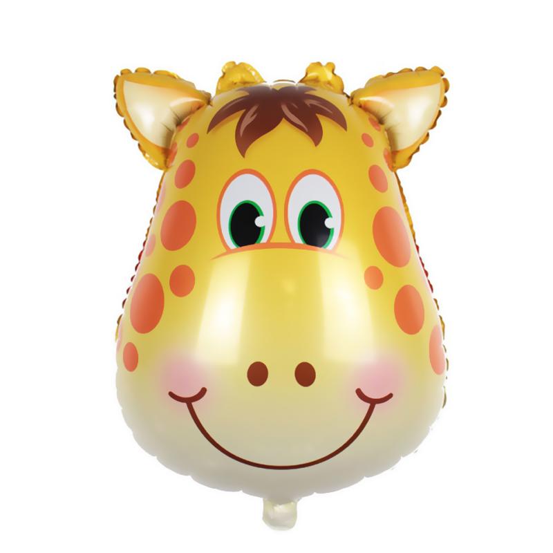 25Inch Cartoon Animal Head Aluminum Film Balloon Baby Birthday Party Decor Lion Tiger Cow Elephant Inflatable Helium Ballon Toy