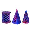 3Pcs 3D Printed Spiral Cone Figurine Impossible Passthrough Sculpture Vortex Thread Illusion Stress Relief Mini Spiral Pyramid Cylinder Fidget Toy