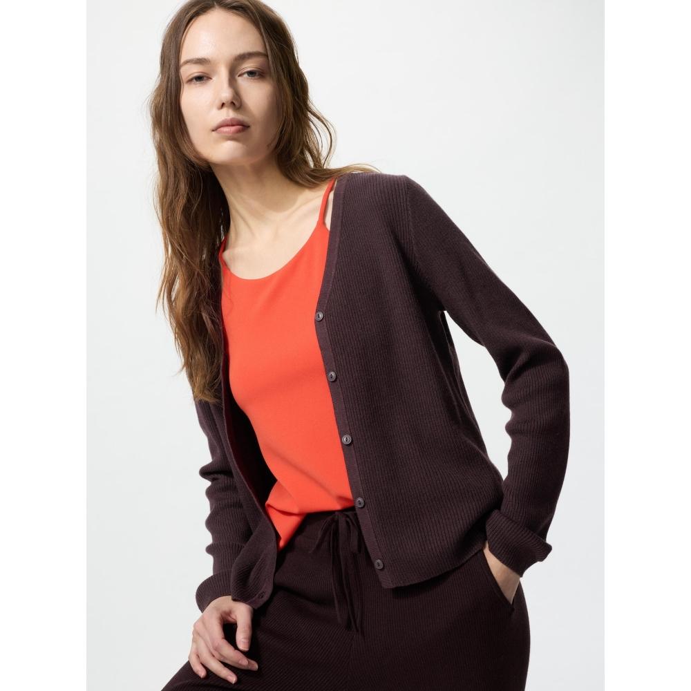 

Uniqlo Washable Knit Rib Cardigan 08 DARK GRAY/XS