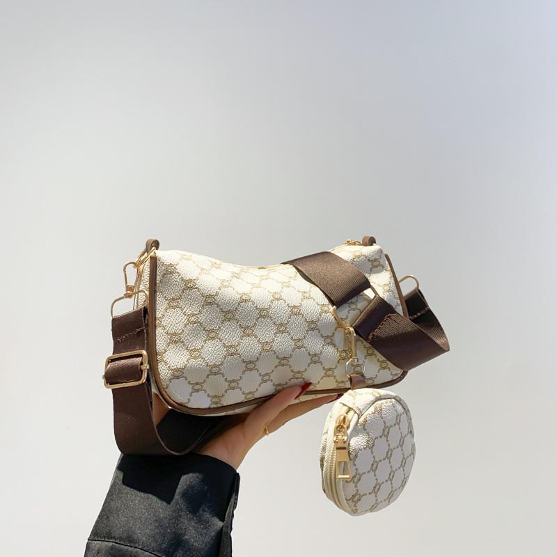 Stylish Street Trend Pu Crossbody Bag For Women Chic Plaid Pattern Small Square Bag