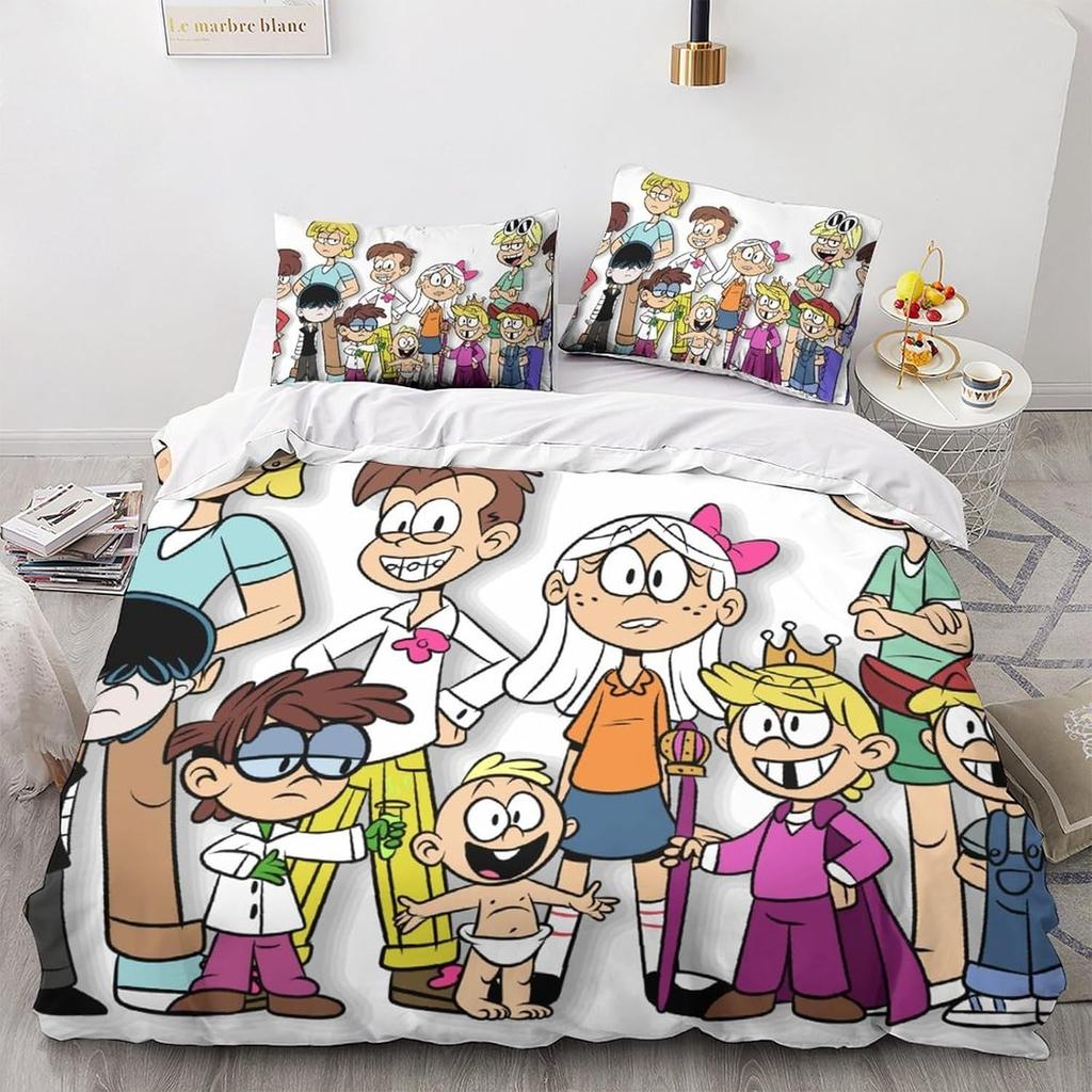 Cartoon Lincoln Duvet Cover Pillowcase Loud House Bedding Set Adult Boy Girl Bedroom Decoration Children Single Double Size