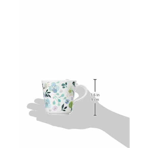 NARUMI Anna Emilia Clover Garden Mug, 340cc, Green, Floral Design, Cute Clover Design, Large, Microwave and Dishwasher Safe, Gift Boxed, 51854-2923P