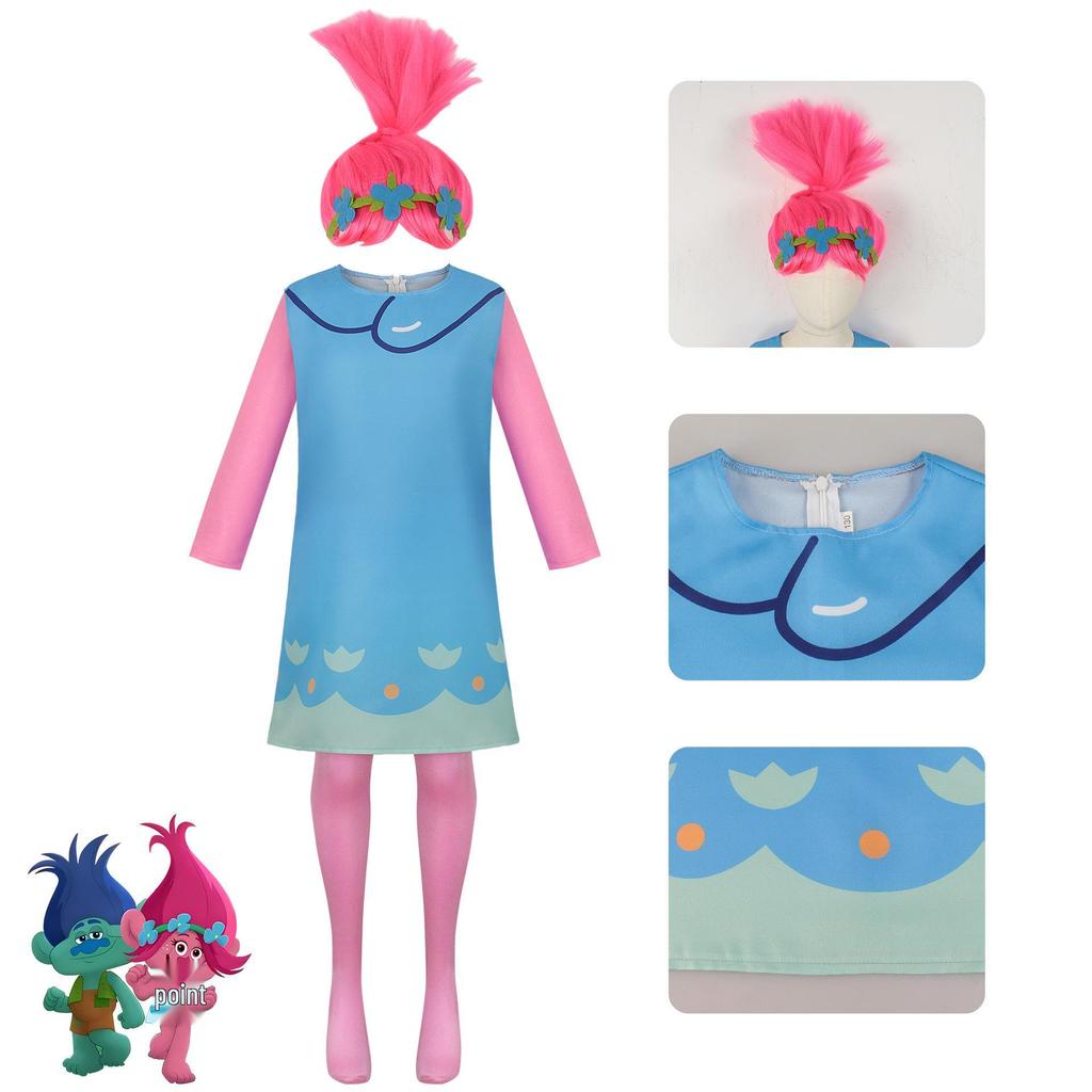 Anime Poppy Halloween Trolls Branch Cosplay Kostým Šaty