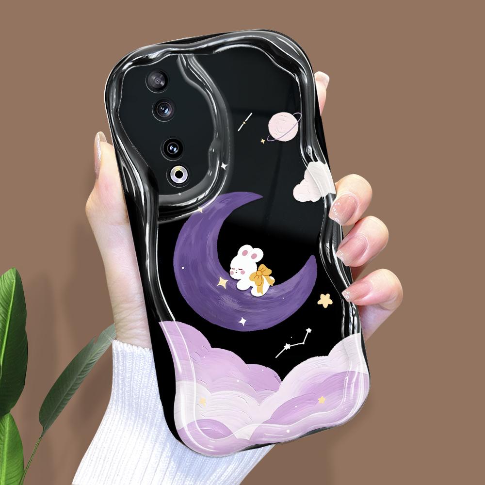 Cute Cartoon Pattern Cream Texture Casing Wavy Edge Soft Silicone Cover Phone Case for Huawei Honor Infinix Tecno iPhone