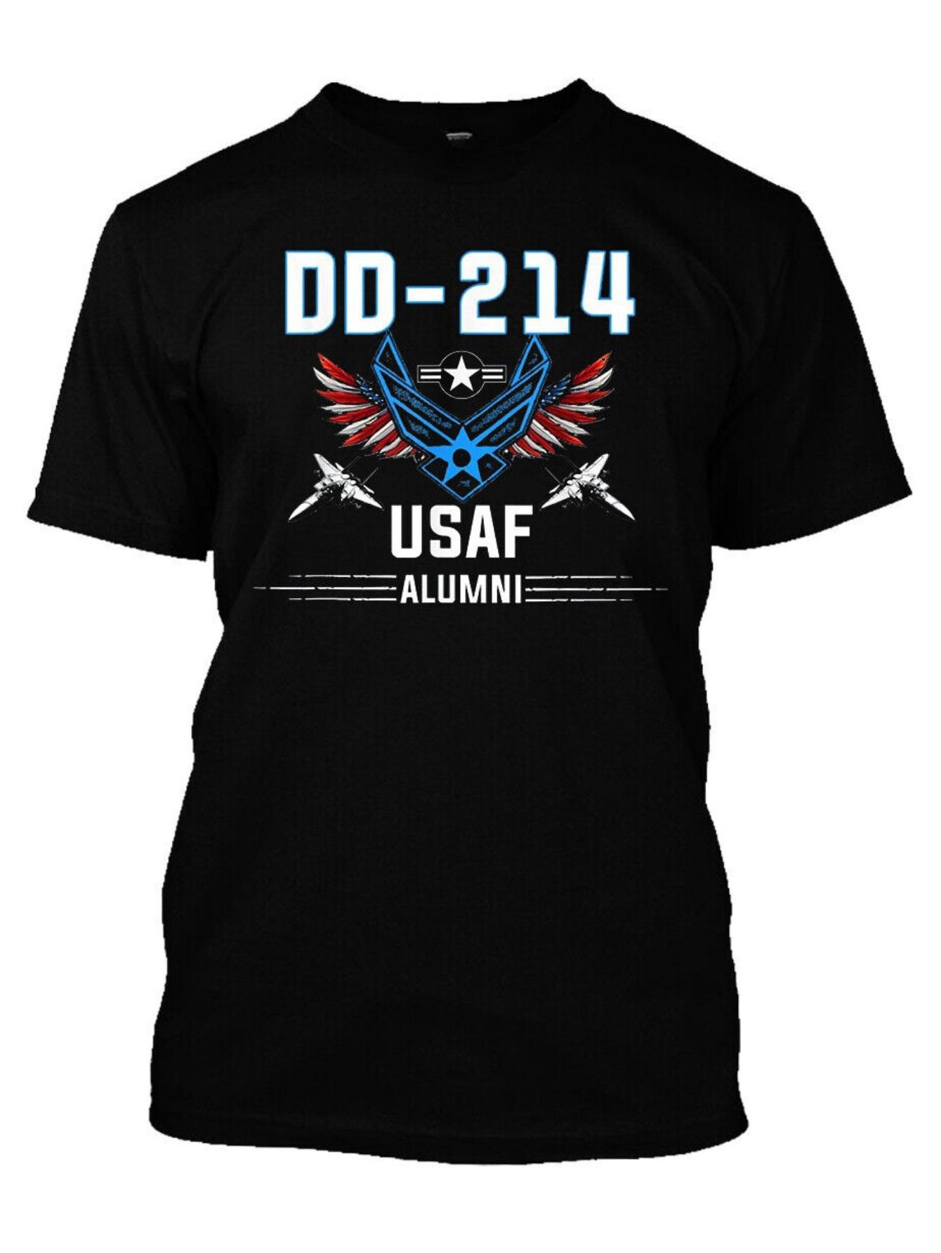 US Air Force alumni patternmens casual round neck cotton Tshirt with geometric US Air Force and American flag design S