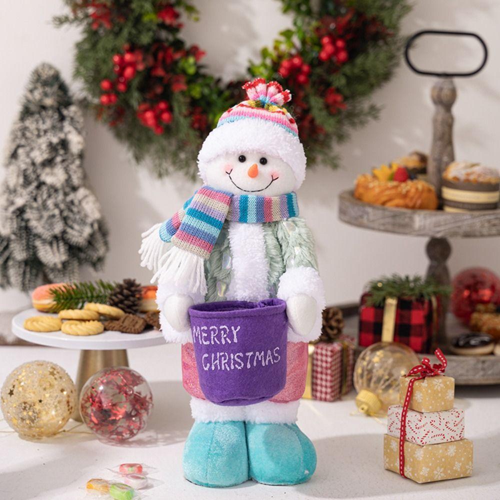 3D Christmas Decoration Supplies Cute Santa Claus Dolls Portable Snowman Doll Ornaments Home