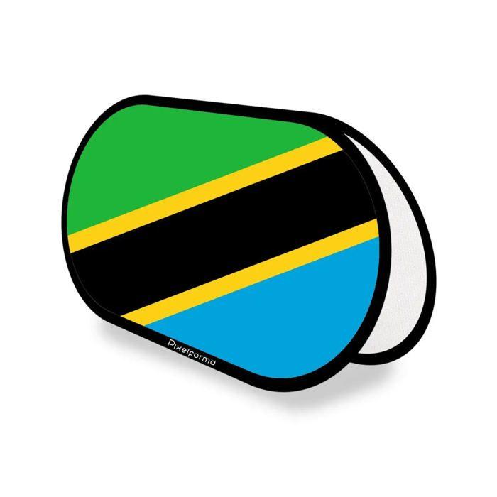 Drapeau Ovale - Multicolore - Tanzanie - 70 x 120 cm - Polyester - Impression recto/verso