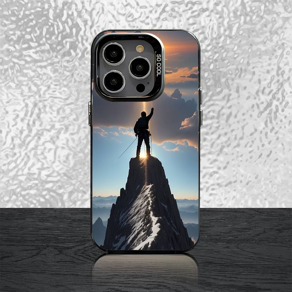 

2026 Hikers Phone Case For iPhone 15,17,11,14,13,16,12,E,Max,Plus,Air,Pro,Mini Black Matte Cover iPhone16pro