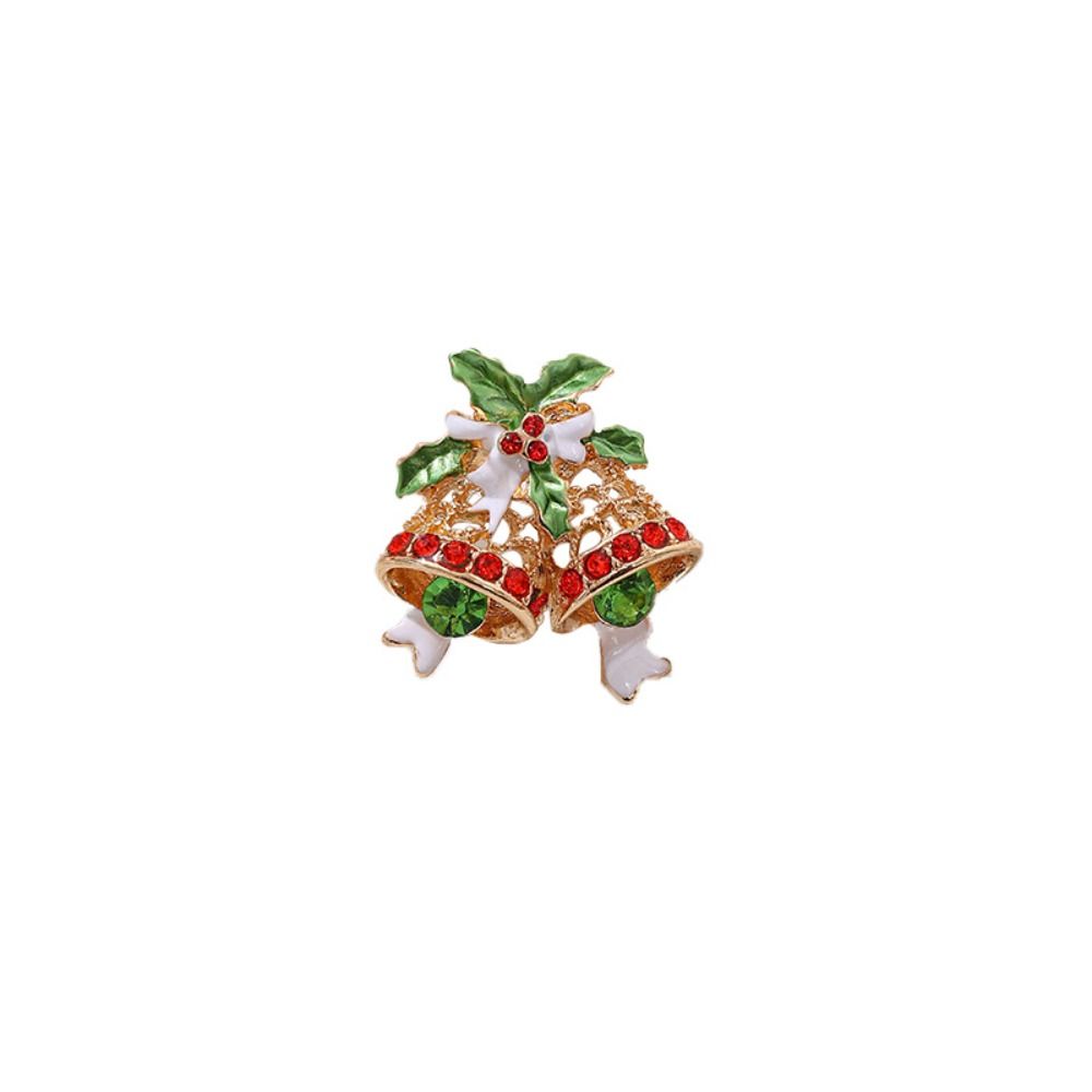 Korean Style Enamel Rhinestone Brooches Clothes Accessories Snowman Brooch Christmas Brooch  Daily