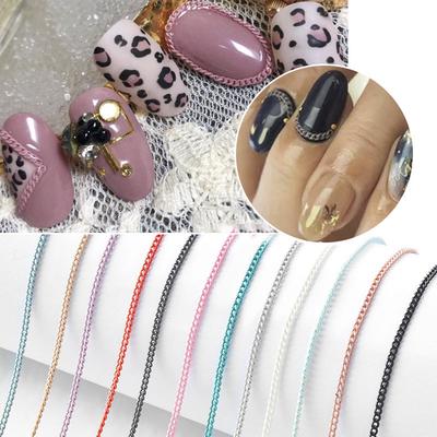 Catena Metallica Glitterata per Strisce Decorazioni per Unghie Tip Manicure Design